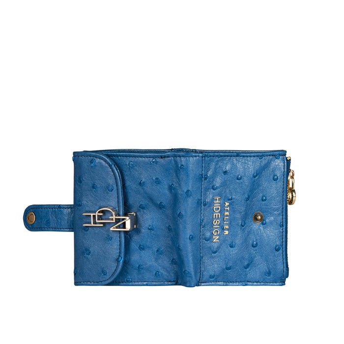 Terra W1 Blue Leather Bi-Fold Wallet