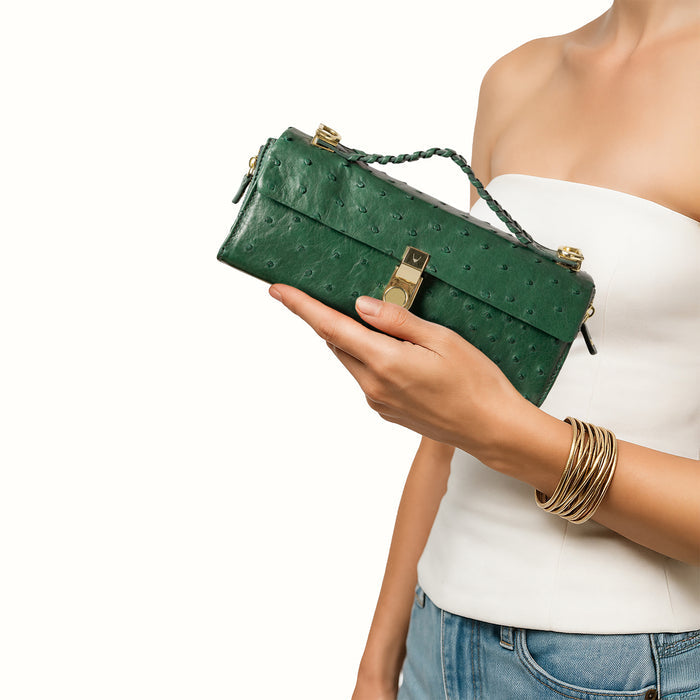 Terra W2 Green Leather Sling Wallet