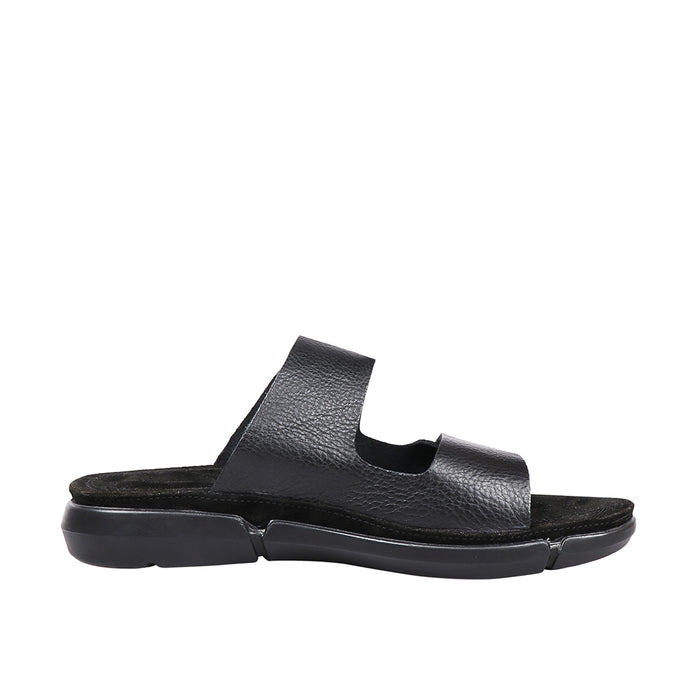Tibet Men's Black Leather Sandals