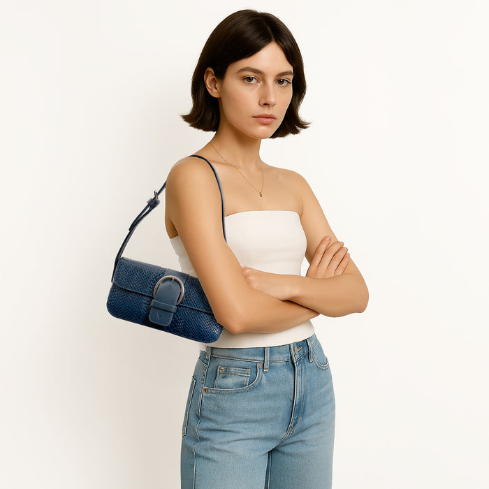 Tijiuana 05 Blue Leather Baguette