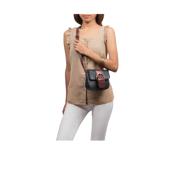 Tijuana 01 Blue Leather Sling Bag
