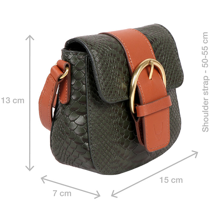 Tijuana 01 Green Leather Sling Bag