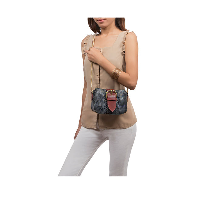 Tijuana 02 Blue Leather Sling Bag