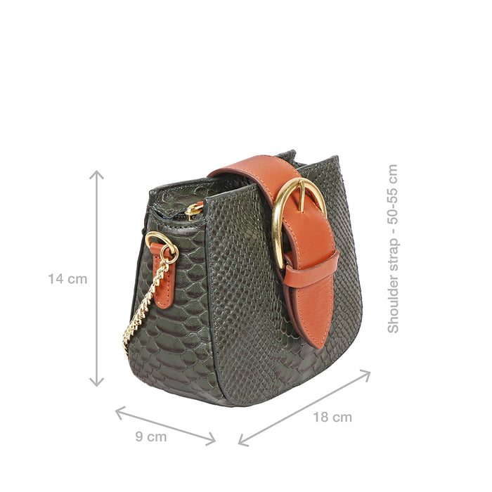 Tijuana 02 Green Leather Sling Bag