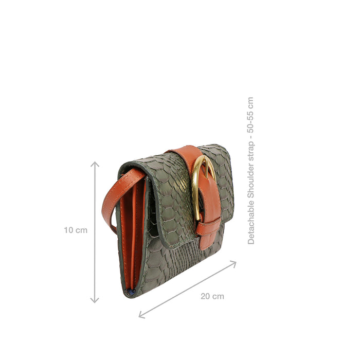 Tijuana W1 Green Leather Sling Wallet