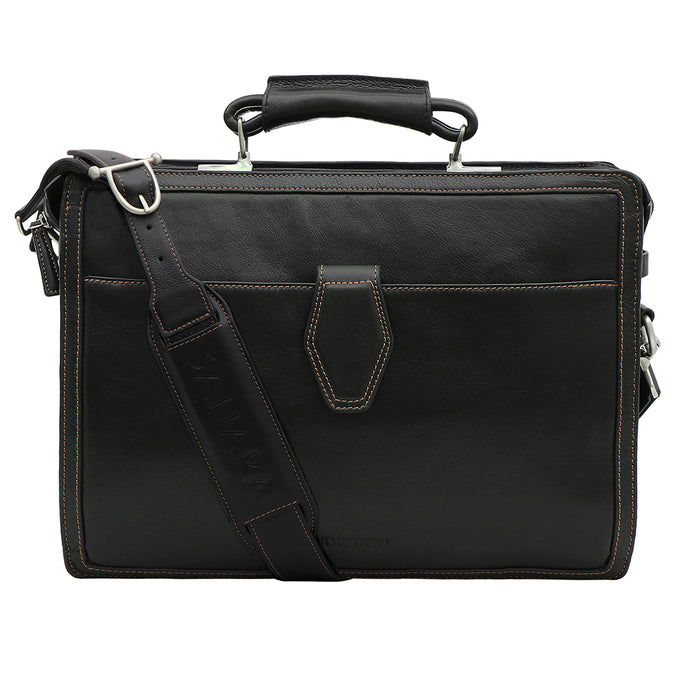 Timbuktoo - 03 Black Leather  Briefcase