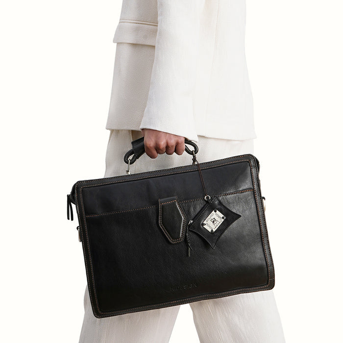 Timbuktoo - 03 Black Leather  Briefcase