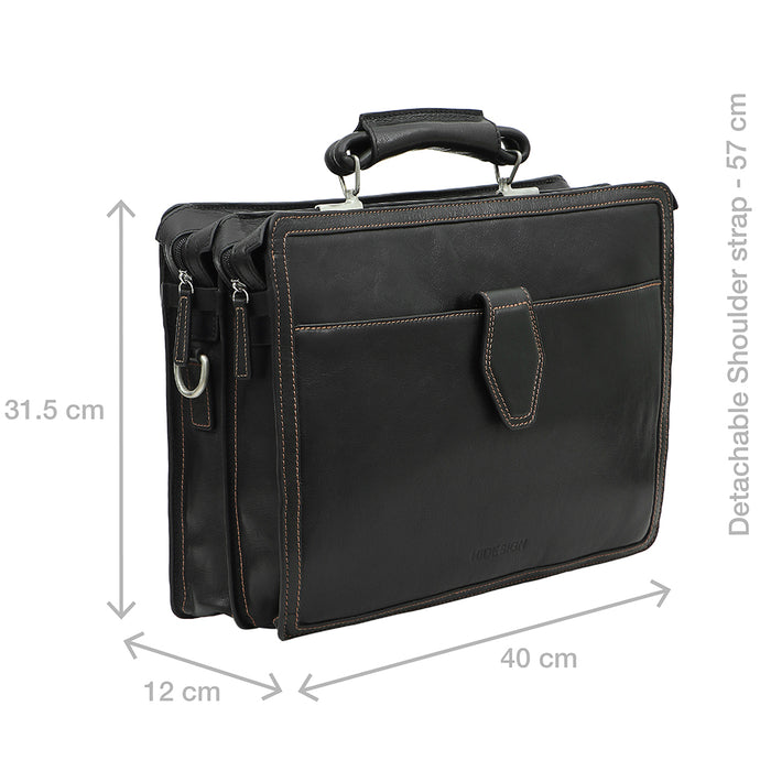 Timbuktoo - 03 Black Leather  Briefcase