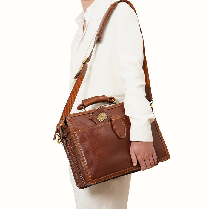 Timbuktoo - 03 Tan Leather  Briefcase