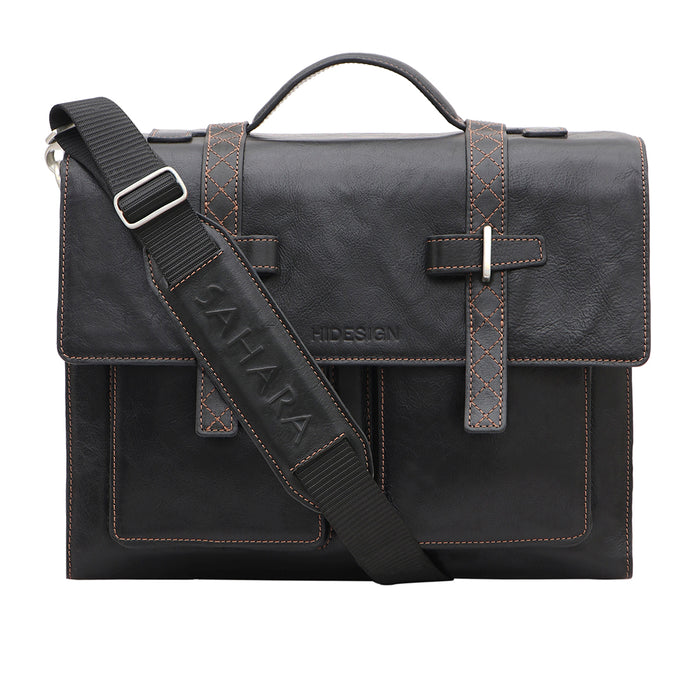 Timbuktoo - 05 Black Leather  Briefcase