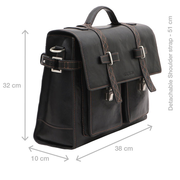 Timbuktoo - 05 Black Leather  Briefcase