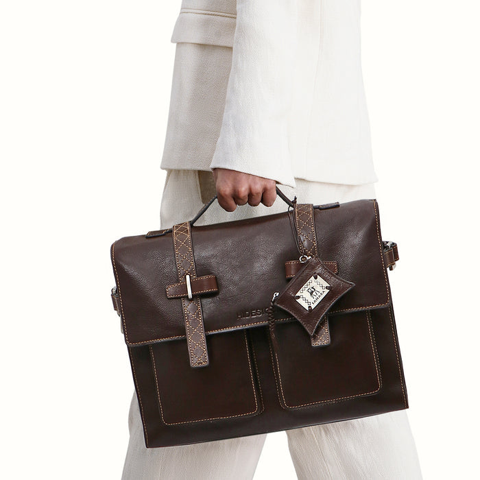 Timbuktoo - 05 Brown Leather  Briefcase