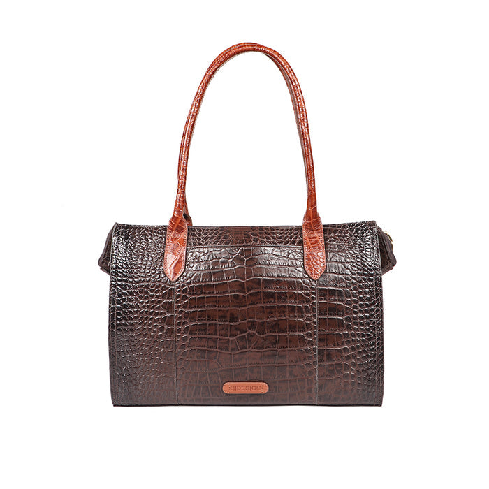 Times Square 01 Brown Leather Tote Bag