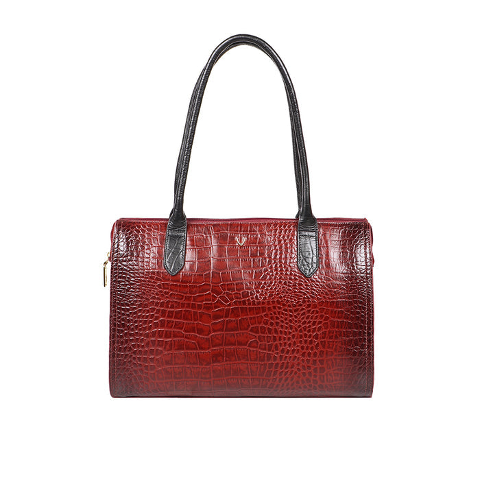 Times Square 01 Red Leather Tote Bag