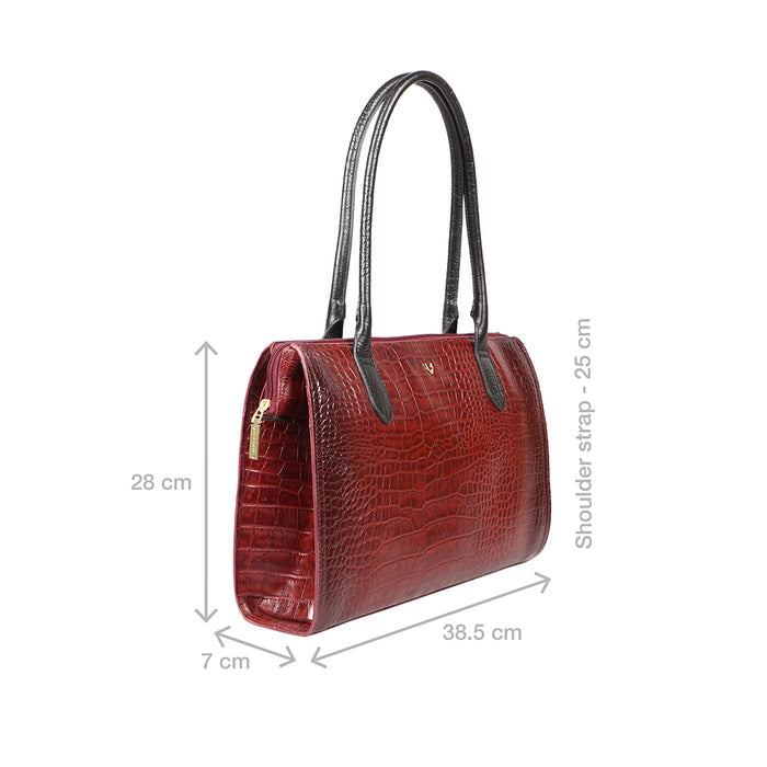 Times Square 01 Red Leather Tote Bag