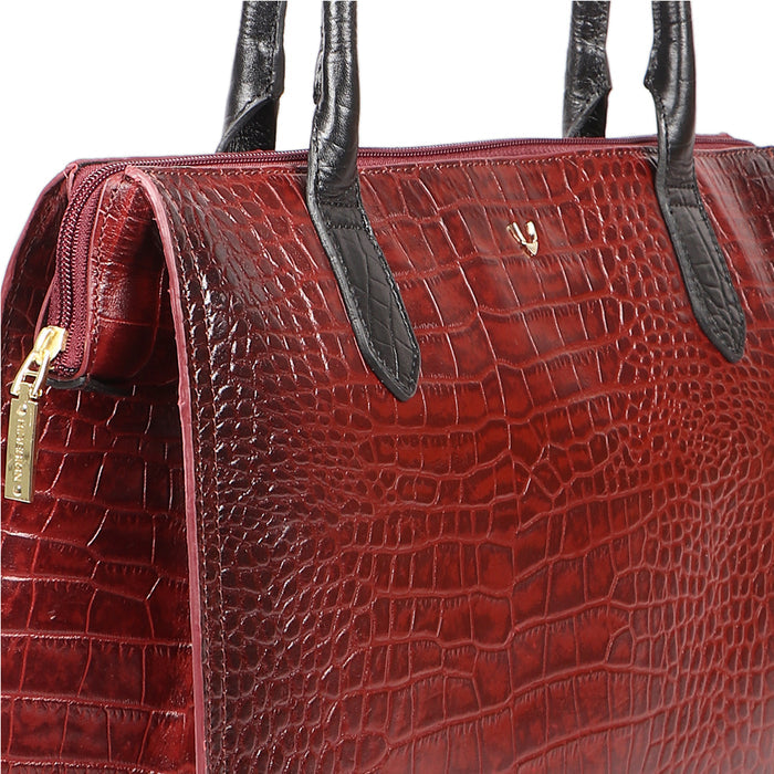 Times Square 01 Red Leather Tote Bag
