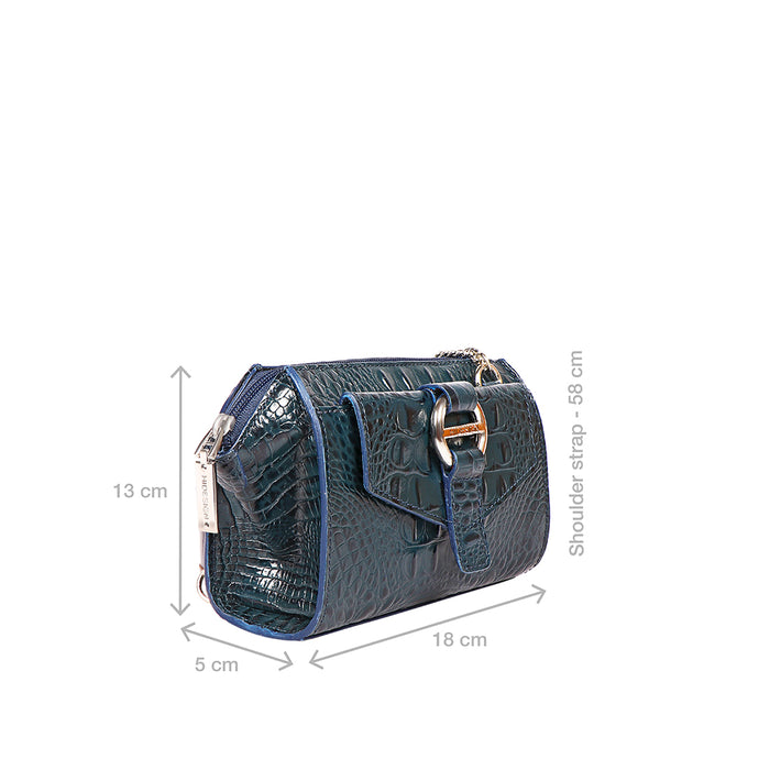 Times Square 02 Blue Leather Sling Bag