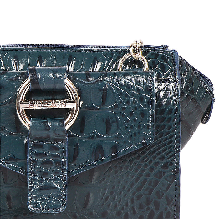 Times Square 02 Blue Leather Sling Bag