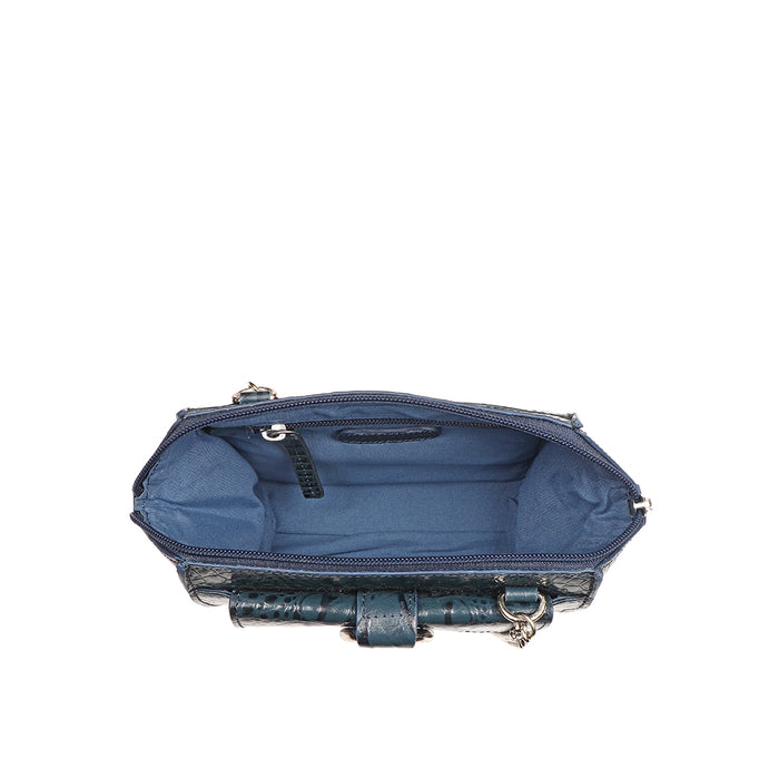 Times Square 02 Blue Leather Sling Bag