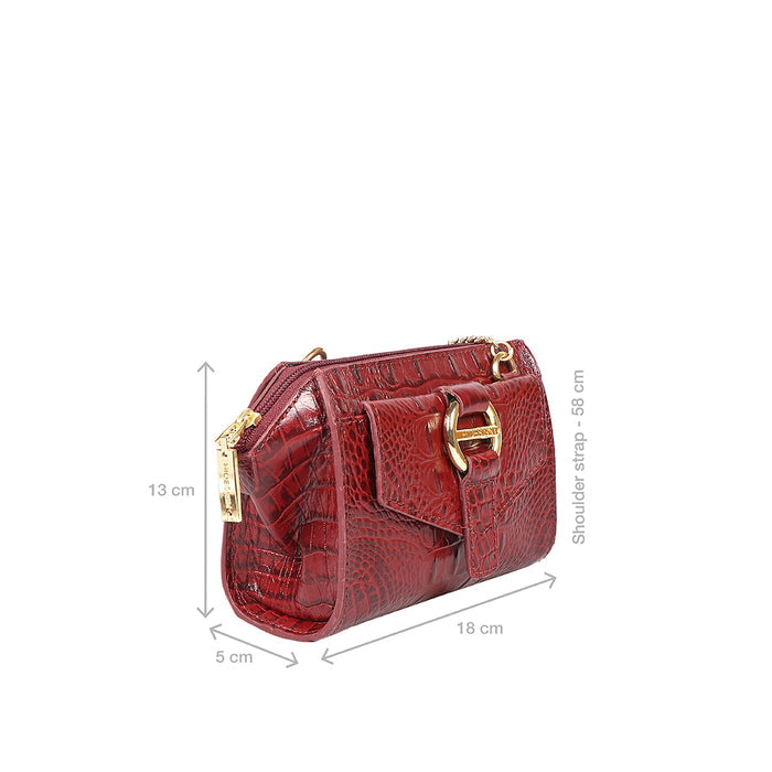 Times Square 02 Red Leather Sling Bag