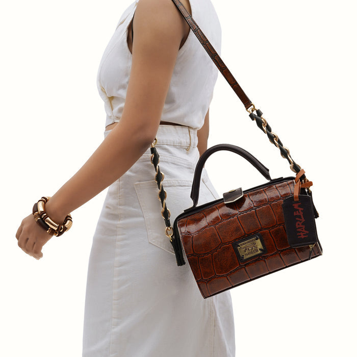 Tina Turner 01 Brown Leather Bowling Bag