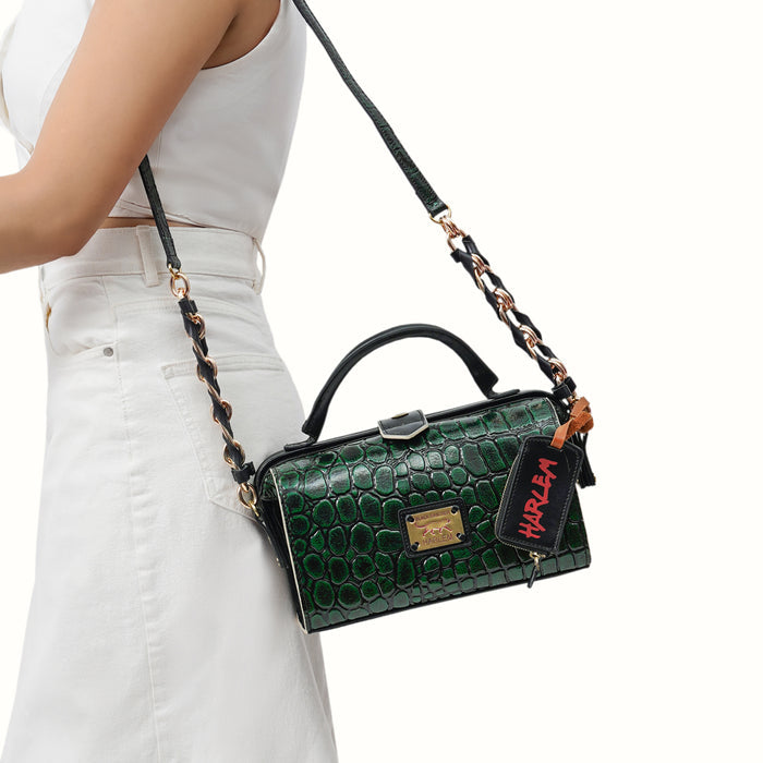 Tina Turner 01 Green Leather Bowling Bag