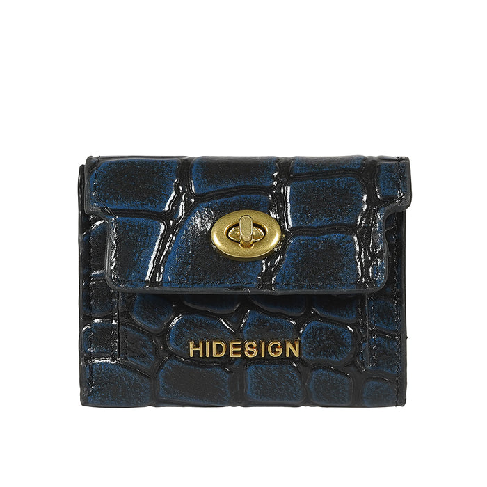 Tina Turner W1 Blue Leather Trifold Wallet