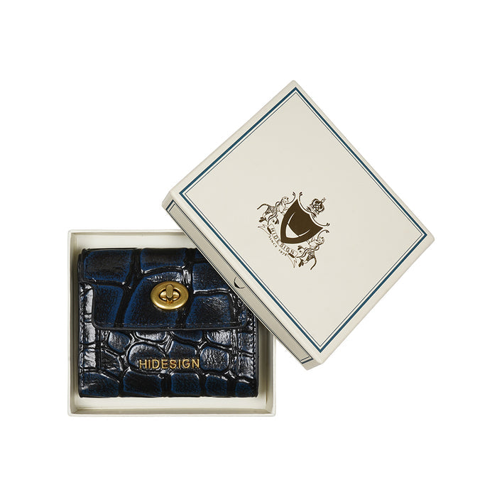 Tina Turner W1 Blue Leather Trifold Wallet