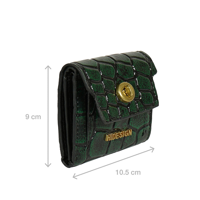 Tina Turner W1 Green Leather Trifold Wallet