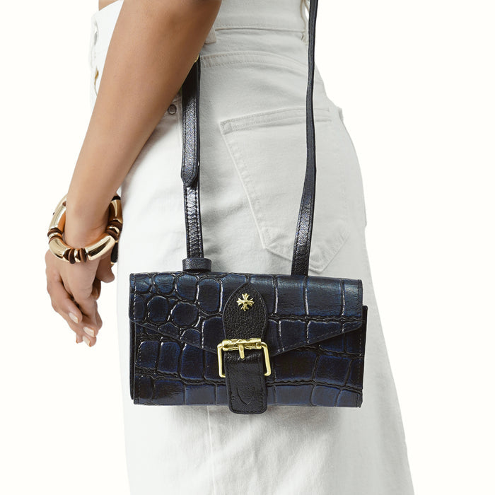 Tina Turner W3 Blue Leather Sling Wallet