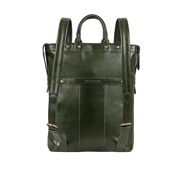 Trinity 03 Green Leather Backpack