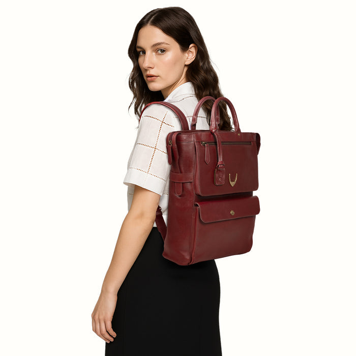 Trinity 03 Red Leather Backpack