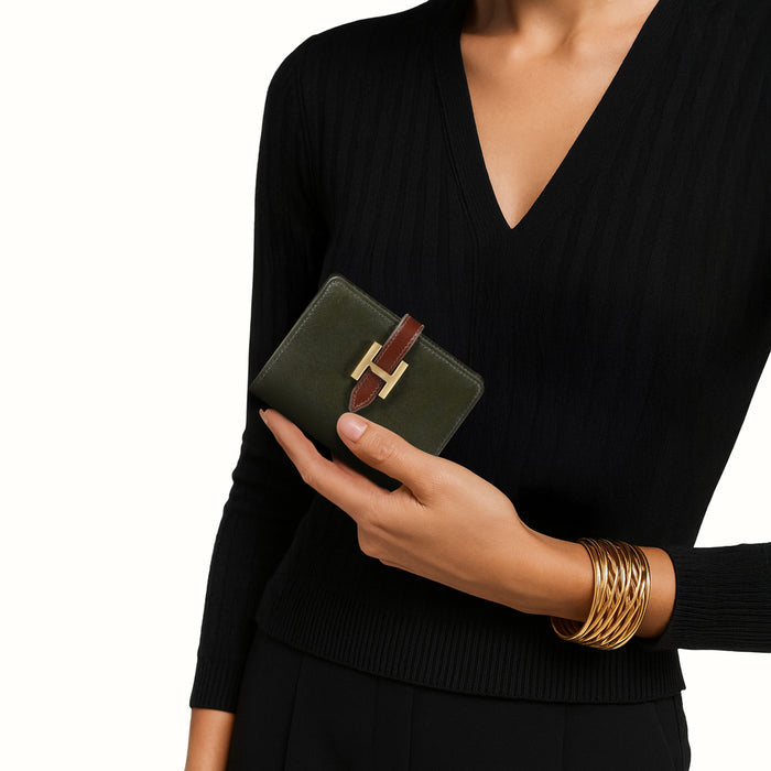 Trinity W2 Green Leather Bi-Fold Wallet