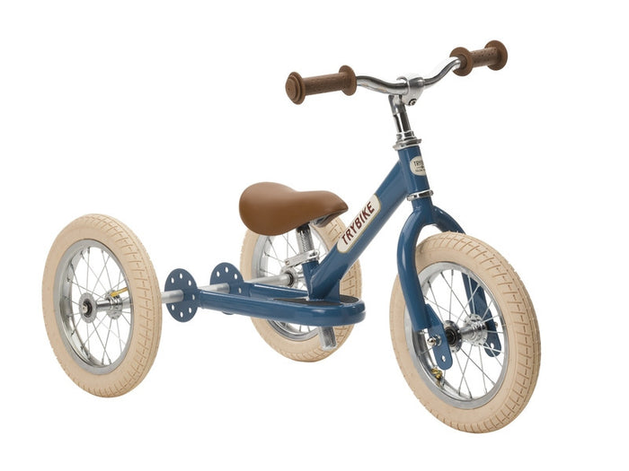 Trybike - Matte Blue Vintage Trybike, Cream Tyres and Chrome (3 wheel)