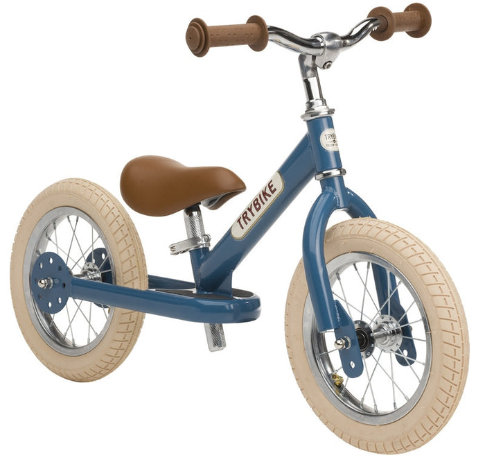 Trybike - Matte Blue Vintage Trybike, Cream Tyres and Chrome (3 wheel)