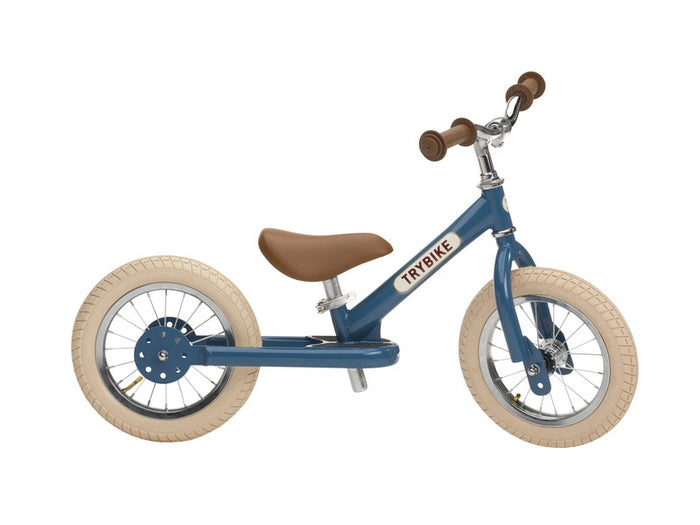Trybike - Matte Blue Vintage Trybike, Cream Tyres and Chrome (3 wheel)