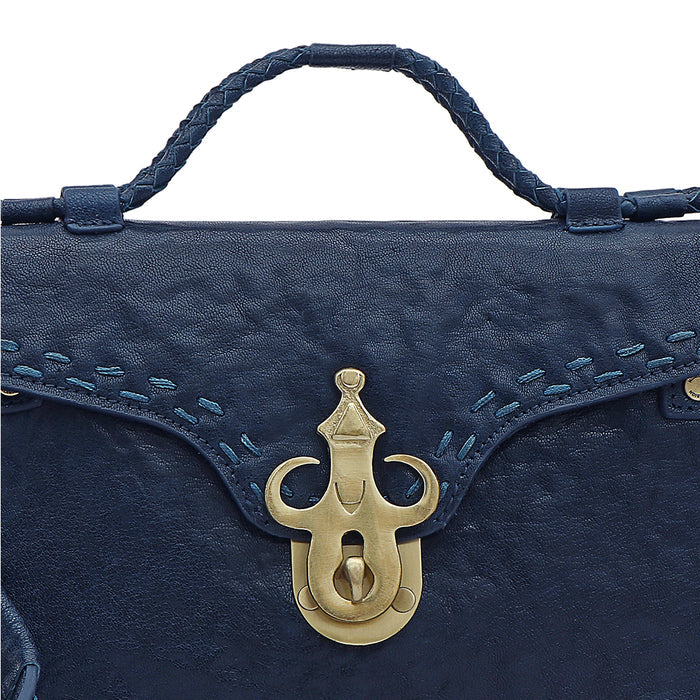 Tuareg - 02 Blue Leather Shoulder Bag