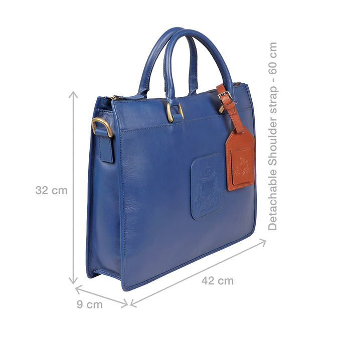 Tulsa 4 Blue Leather  Briefcase