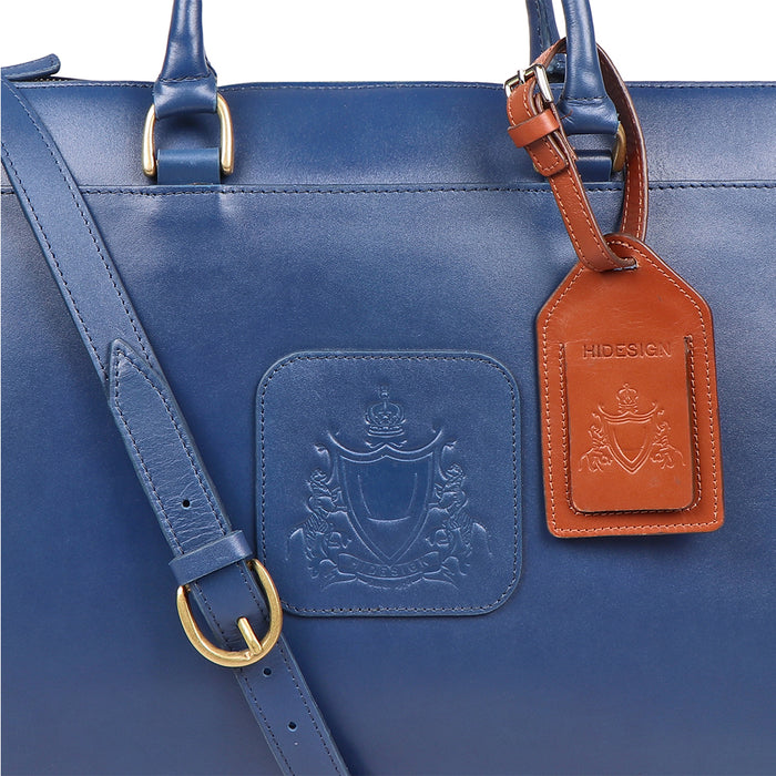 Tulsa 4 Blue Leather  Briefcase