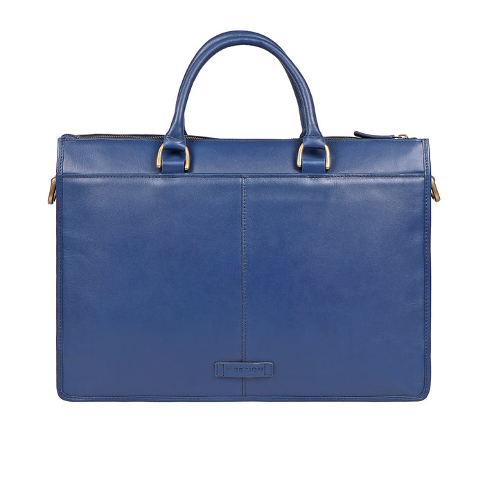 Tulsa 4 Blue Leather  Briefcase