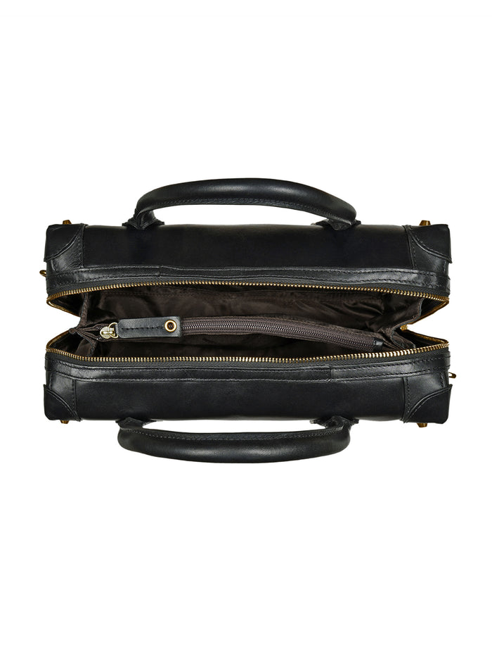 Tulum 02 Black Leather Shoulder Bag