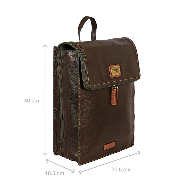 Tupac 02 Green Leather  Backpack