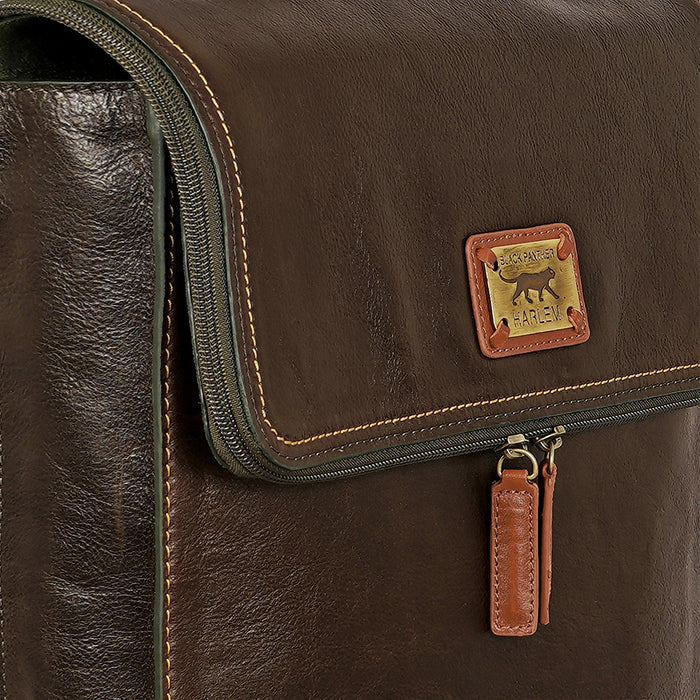 Tupac 02 Green Leather  Backpack