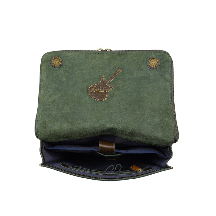 Tupac 02 Green Leather  Backpack