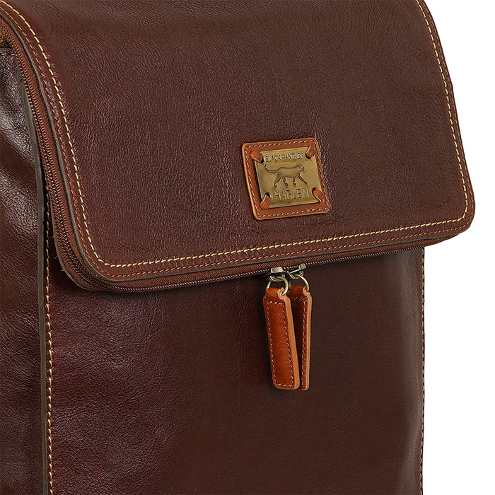 Tupac 02 Tan Leather  Backpack
