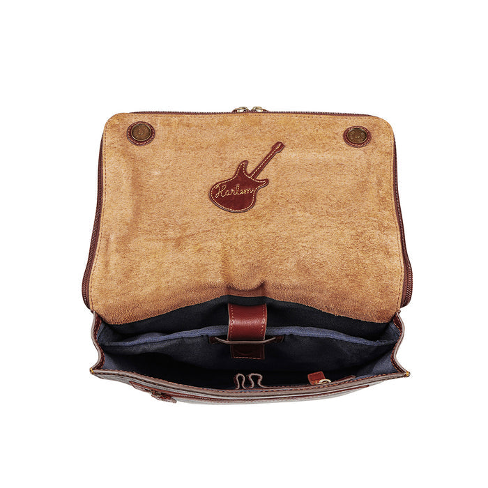 Tupac 02 Tan Leather  Backpack