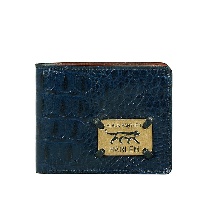 Tupac W1 Blue Leather Bi-Fold Wallet