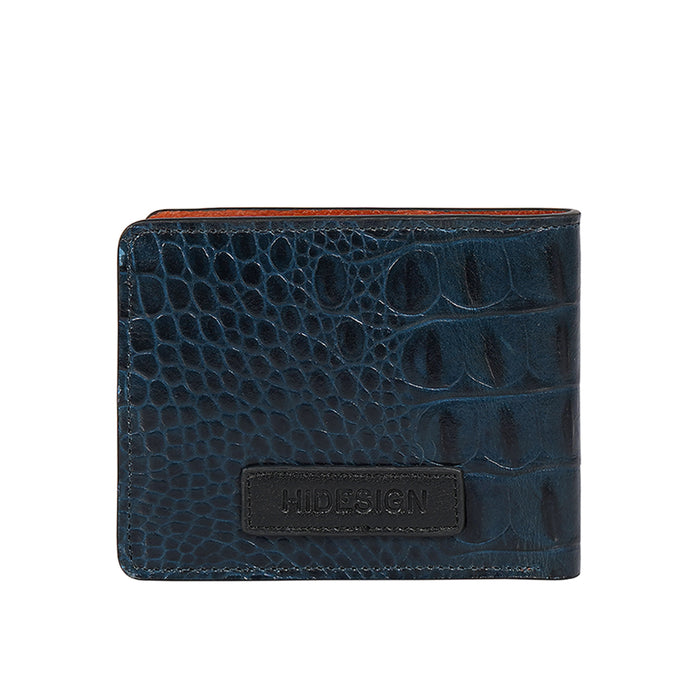 Tupac W1 Blue Leather Bi-Fold Wallet