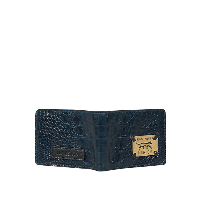 Tupac W1 Blue Leather Bi-Fold Wallet