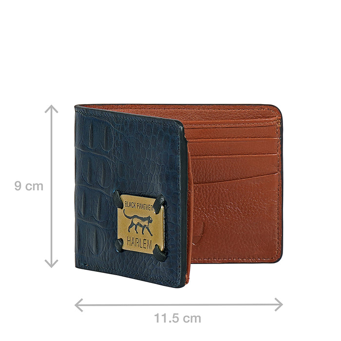 Tupac W1 Blue Leather Bi-Fold Wallet